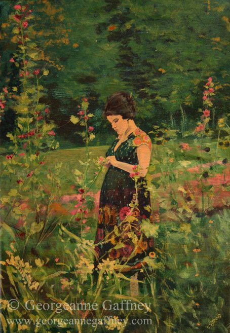 Georgeanne Gaffney painting of a woman in a field