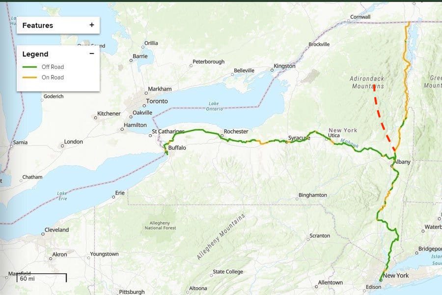 Adirondack bike route map